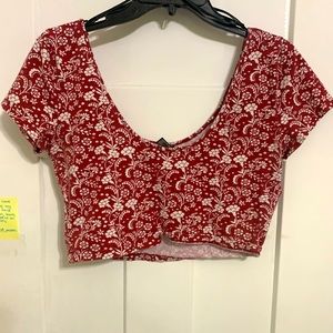 Forever 21 red and white crop top